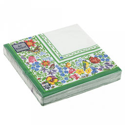 Салфетки бумажные "Art Bouquet" 33х33см, 3-х слойные, 20 штук в упаковке, 100% целлюлоза, "Лето" (Россия)