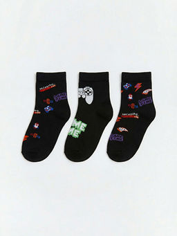 Erkek ?ocuk Desenli 3l? Soket ?orap