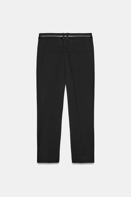 PANTAL?N CAPRI CINTUR?N / Negro - Zara фото 6