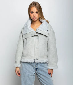 Дублёнка #КТ7580 (1), серо-голубой