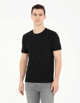 Siyah Slim Fit Basic Ti__rt