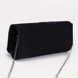Клатч, отдел на клапане, длинная цепь, цвет чёрный - Simaland фото 2