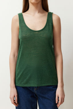 Yesil Relaxed/Rahat Kal?p Havuz Yaka S?rt Detayl? Orme Bluz TWOSS24BZ00451 - Trendyolmilla фото 5