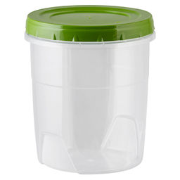 Банка для сыпучих продуктов пластмассовая 1,3л, д12,5см, 14,5см, закручивающаяся крышка (Россия)
