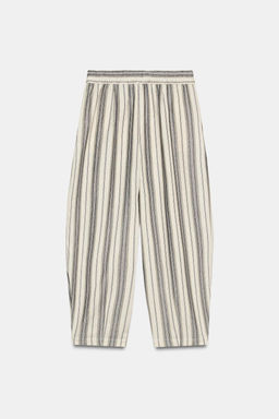 PANTAL?N PIJAMERO RAYAS ZW COLLECTION / Crudo / Negro - Zara фото 8