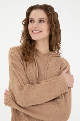 Женский свитер песочного меланжа - U.s. polo assn фото 9