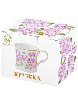 Кружка 250 мл 11,5*8,5*7,7 см "Сирень" фарфор NEW BONE CHINA