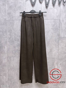 Брюки палаццо с матовой кожей