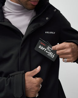 Парка спортивная мужская с капюшоном softshell черного цвета 9565Ch - Mtforce фото 19