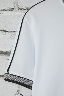 TRENDYOL MAN Beyaz Regular/Normal Kesim Biyeli Hakim Yaka Polo Yaka T-shirt TMNSS25PO00016 - Trendyolmilla фото 3