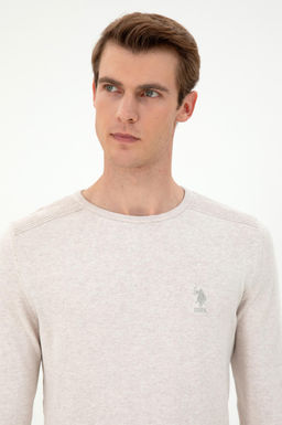 Erkek Slim Fit Bisiklet Yaka Ta_ Melanj Basic Kazak