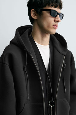 NEOPRENE-EFFECT HOODIE - Zara фото 6