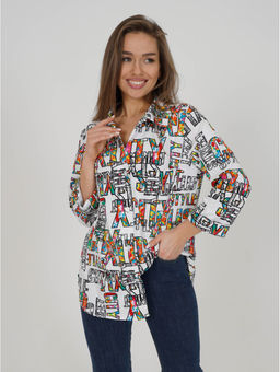 Жанетта туника женская (полоса синий) - Lovetex фото 42