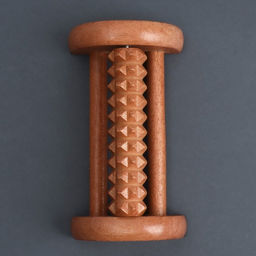 Массажёр для ног «Барабан», деревянный, 1 ролик с шипами, 14.5×8.2×5 см