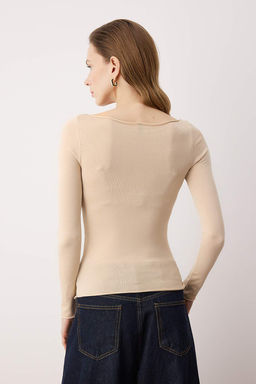 Tas Yumusak Dokulu Kay?k Yaka Triko Kazak TWOAW26KZ00293