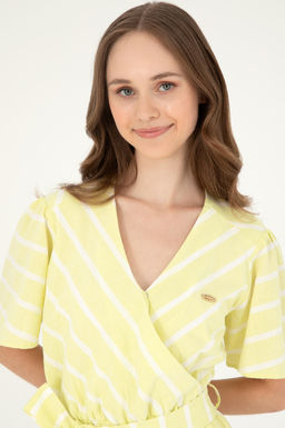 Женское тканое платье фисташкового цвета Неожиданная скидка в корзине - U.s. polo assn фото 2