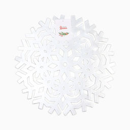Салфетка новогодняя сервировочная Доляна Снежинка, цвет серебро, d 38 см  фото 4