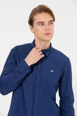 Erkek Mavi Uzun Kollu G_mlek