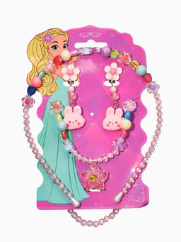 Комплект детский «Выбражулька» 3 предмета, клипсы, бусы, ободок, крлики, цветной