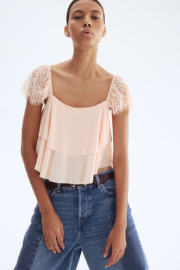 Top con mangas de encaje - H&m фото 5