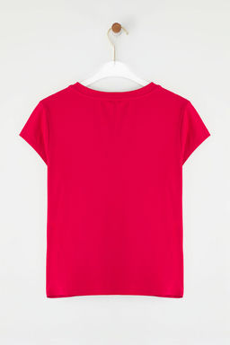 K?rm?z? Yumusak Bambu Icerikli Vucudu Saran Bisiklet Yaka Esnek Orme Bluz TWOSS25BZ00530