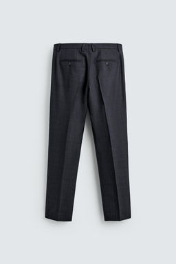 PANTAL?N TRAJE CUADROS 100% LANA / Marino - Zara фото 6