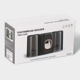 Держатель для зубных щёток с выдавливателем для зубной пасты, стакан 2 шт., 2010.26.2 см, чёрный - Simaland фото 9