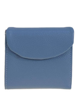 Женское портмоне из натуральной кожи, цвет голубой