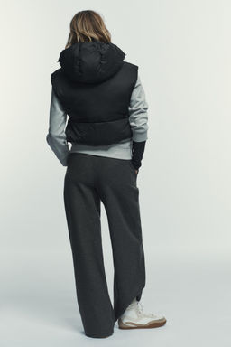 FEATHER AND DOWN GILET WITH TIES