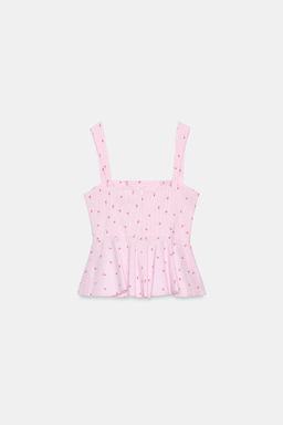 TOP CORSETERO RAYAS FLORES / Rosa