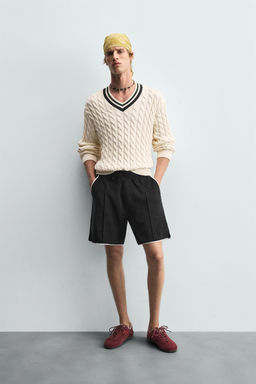 CONTRAST TOWELLING BERMUDA SHORTS