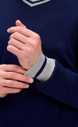 Пуловер F221-15-833 d.blue-grey melange - Fine joyce фото 7