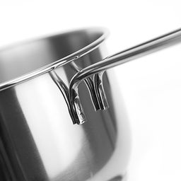 Ковш для кипячения молока из нержавеющей стали Классика-Прима 1,5л, д17см, h9см, ТРС-3, стеклянная крышка, прутковая металлическая ручка (Россия) - Домашняя мода фото 3