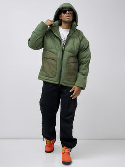 Куртка молодежная мужская зимняя с капюшоном цвета хаки 25307Kh - Mtforce фото 13