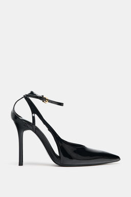 FAUX PATENT SLINGBACK SHOES