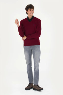 U. S. Polo Assn Мужской бордово-красный базовый свитер - U.s. polo assn фото 11