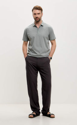 Брюки лен F511-0851 d.grey