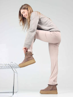 Ботинки 216.warmbr. капучино замша/Байка