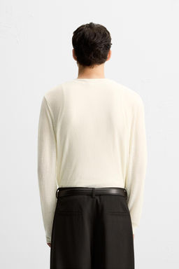 SEMI-SHEER TEXTURED T-SHIRT - Zara фото 3