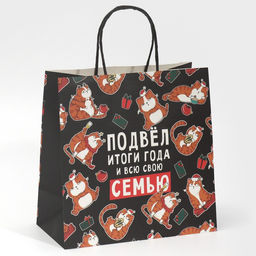 Пакет подарочный Итоги года, 22 22 11 см