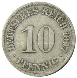 10 пфеннигов 1907 года А Германия