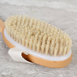 Щетка массажная д/сухого массажа натуральная щетина на ручке 41см / 718-7 /уп 120/ - Галеонтрейд фото 4