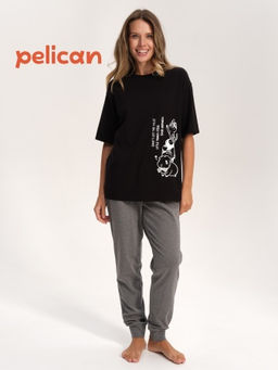 PELICAN, пижама женская, Черный