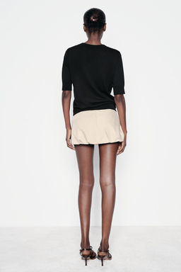 BASIC PLAIN KNIT SHORT SLEEVE TOP - Zara фото 3