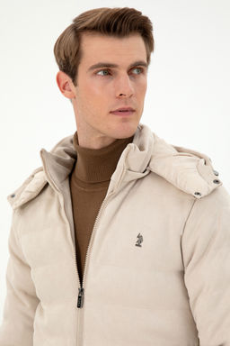 Мужская бежевая кожаная куртка - U.s. polo assn фото 9
