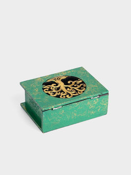 Шкатулка «Древо», 19×14×7 см, МДФ, зелёная