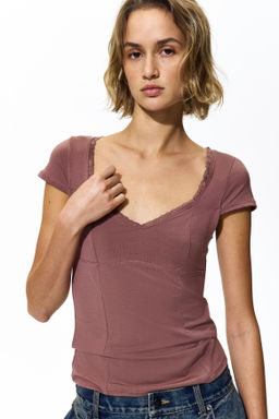 Top con ribete de encaje - H&m фото 4