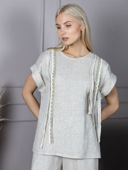 Блузка лен 57%, вискоза 43%