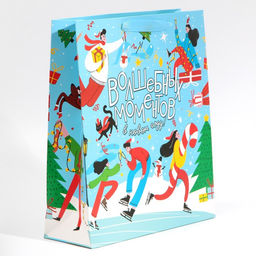 Пакет ламинированный вертикальный Зимний каток, M 26 30 9 см - Дарите счастье фото 2