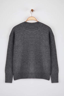 Wardrobe Essentials Sar? Yunlu Premium Iplik Basic Genis Kal?p Triko Kazak | TWOAW26KZ00065 - Trendyolmilla фото 12